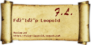Fülöp Leopold névjegykártya